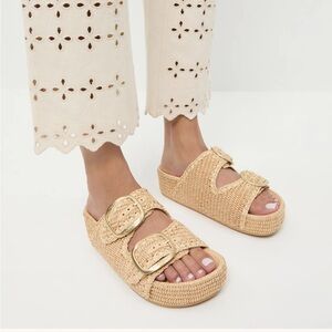 Loeffler Randall. Theo Natural Two-Band Sandal. Size 9.
